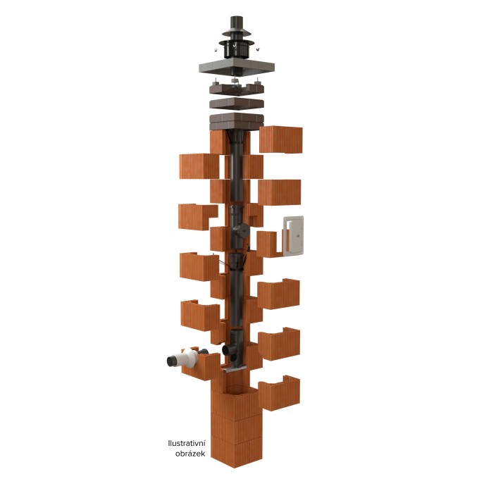 Komínová souprava CIKO GAS 6m, pr. 110mm, s patním kolenem, základní nadstř. č.