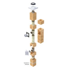 Komínová sestava CIKO EASY 6m, pr. 160mm, připojení 90°, základ, límec