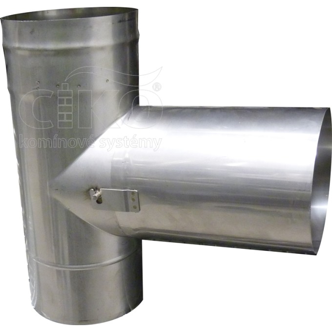 T-kus 90° s bajonetovým spojem, pr. 150mm, tl. 0,6mm