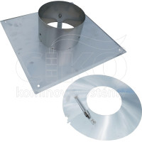 Ukončovací prvek s dešť. límcem, pr.200mm, tl. 0,6mm, (450x450mm)