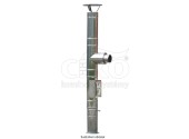 Nerezový komín na krátitelném podstavci, výška 7,5m, průměr 150mm, tl. izolace 50mm