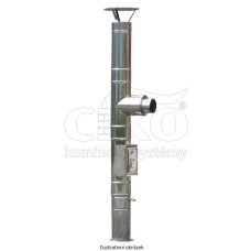Nerezová komínová sestava complex D na konzoli s vybíráním spodem, výška 6,5m, pr. 150mm Nerezová komínová sestava complex D na konzoli s vybíráním spodem, výška 6,5m, pr. 150mm