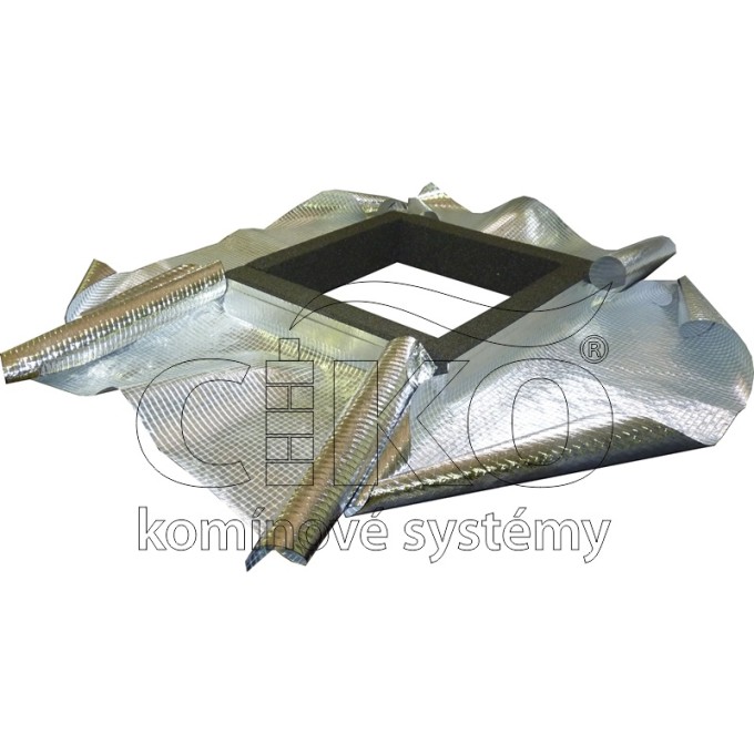 Napojení parozábrany na cihelný komín s půdorysem 800x400mm, včetně parozábrany 1x1m