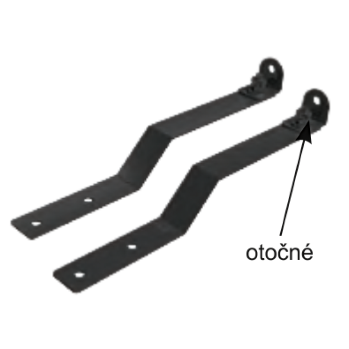 Střešní háky otočné (2 ks), NEREZ RAL 9005 černá