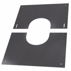 Krycí deska nastavitelná pro sklon 30° až 50°, NEREZ lesklý plášť, pro pr. 150mm, 0,5mm