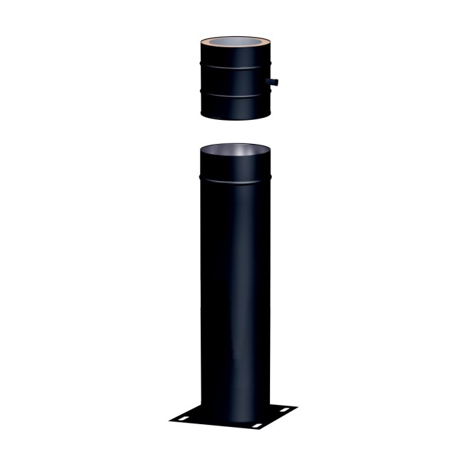 Zakládací prvek - sokl kulatý (zkracovatelný), v=500 mm, NEREZ RAL 9005 černá, pr. 180mm