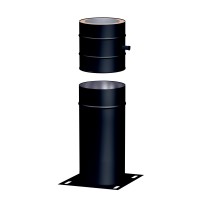 Zakl. prvek sokl zkracovatelný, v=0,5m, NEREZ RAL 9005 černá, pr. 150mm, 0,5mm, iz.30mm