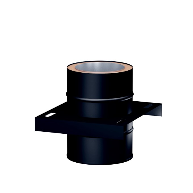 Zakládací prvek pro mezivzpěry s hrdly, NEREZ RAL 9005 černá, 150mm/0,5mm/30mm