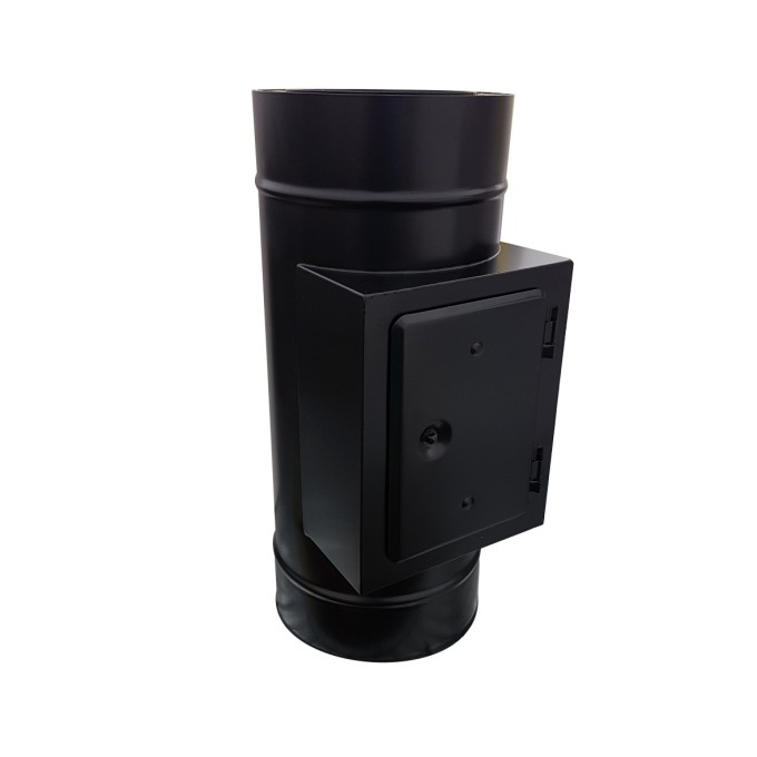 Kontrolní prvek, NEREZ RAL 9005 černá, pr. 150mm, 0,5mm, izolace 30mm
