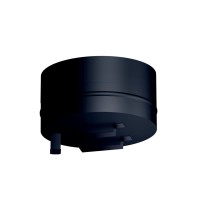 Nádoba na saze (revizní otvor), NEREZ RAL 9005 černá, pr. 150mm, 0,5mm, izolace 30mm