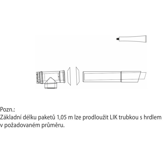 Paket fasádního odkouření revizní LIK, pr. 60/100mm, PPH/PPH