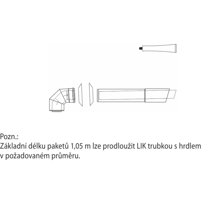 Paket fasádního odkouření LIK, pr. 80/125mm, PPH/PPH