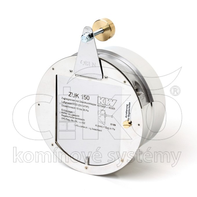 Regulátor tahu rourový s přetlakovou klapkou, prům.150mm